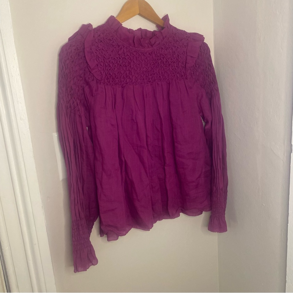 Sea New York Purple Smocked blouse size small